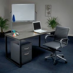 Interion By Global Industrial Interion® Open Plan Return Desk - 48"W x 24"D x 29"H - Charcoal Top with Black Legs -Outlet Desks & Workstations Store 695600 4