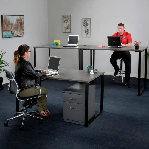 Interion By Global Industrial Interion® 2 Drawer Box/File Pedestal - 21-3/4"H - Charcoal 8 Interion By Global Industrial Interion® 2 Drawer Box/File Pedestal - 21-3/4"H - Charcoal - Image 8