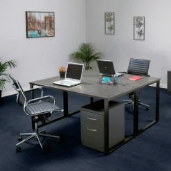 Interion By Global Industrial Interion® Open Plan Standing Height Desk - 60"W x 24"D x 40"H - Charcoal Top with Black Legs -Outlet Desks & Workstations Store 695600 03 7