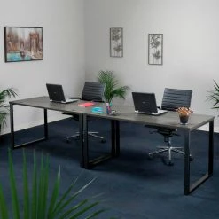 Interion By Global Industrial Interion® Open Plan Return Desk - 48"W x 24"D x 29"H - Charcoal Top with Black Legs -Outlet Desks & Workstations Store 695600 04 4