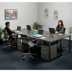 Interion By Global Industrial Interion® Open Plan Standing Height Desk - 60"W x 24"D x 40"H - Charcoal Top with Black Legs -Outlet Desks & Workstations Store 695600 06 7
