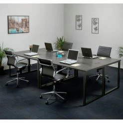 Interion By Global Industrial Interion® Open Plan Office Desk - 60"W x 24"D x 29"H - Charcoal Top with Black Legs -Outlet Desks & Workstations Store 695600 07 2