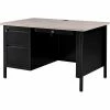 Interion By Global Industrial Interion® Steel Teachers Desk 48x30 - Gray Top with Black Frame