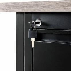 Interion By Global Industrial Interion® Steel Teachers Desk 48x30 - Gray Top with Black Frame -Outlet Desks & Workstations Store 695631GY 09