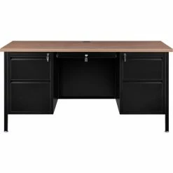 Interion By Global Industrial Interion® Steel Teachers Desk, 60"W x 30"D, Walnut Top with Black Frame 26 Interion By Global Industrial Interion® Steel Teachers Desk, 60"W x 30"D, Walnut Top with Black Frame -Outlet Desks & Workstations Store 695632WN 02