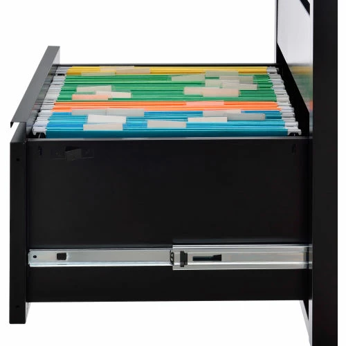 Interion By Global Industrial Interion® Steel Teachers Desk, 60"W x 30"D, Walnut Top with Black Frame 5 Interion By Global Industrial Interion® Steel Teachers Desk, 60"W x 30"D, Walnut Top with Black Frame - Image 5