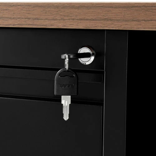 Interion By Global Industrial Interion® Steel Teachers Desk, 60"W x 30"D, Walnut Top with Black Frame 7 Interion By Global Industrial Interion® Steel Teachers Desk, 60"W x 30"D, Walnut Top with Black Frame - Image 7