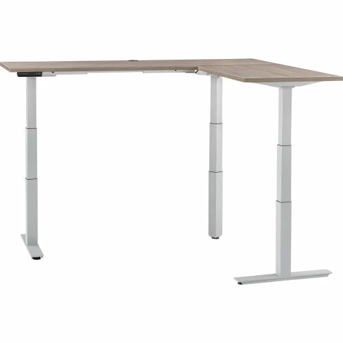 Interion By Global Industrial Interion® L-Shaped Electric Height Adjustable Desk, 72"W x 24"D, Gray W/ Gray Base 2 Interion By Global Industrial Interion® L-Shaped Electric Height Adjustable Desk, 72"W x 24"D, Gray W/ Gray Base - Image 2
