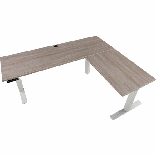 Interion By Global Industrial Interion® L-Shaped Electric Height Adjustable Desk, 72"W x 24"D, Gray W/ Gray Base 3 Interion By Global Industrial Interion® L-Shaped Electric Height Adjustable Desk, 72"W x 24"D, Gray W/ Gray Base - Image 3