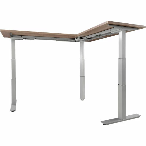 Interion By Global Industrial Interion® L-Shaped Electric Height Adjustable Desk, 72"W x 24"D, Gray W/ Gray Base 4 Interion By Global Industrial Interion® L-Shaped Electric Height Adjustable Desk, 72"W x 24"D, Gray W/ Gray Base - Image 4