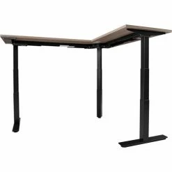 Interion By Global Industrial Interion® L-Shaped Electric Height Adjustable Desk, 72"W x 24"D, Gray W/ Black Base -Outlet Desks & Workstations Store 695777LGY 03