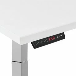 Interion By Global Industrial Interion® L-Shaped Electric Height Adjustable Desk, 72"W x 24"D, White W/ Gray Base -Outlet Desks & Workstations Store 695777LWHGY 04