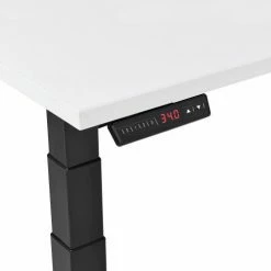 Interion By Global Industrial Interion® L-Shaped Electric Height Adjustable Desk, 60"W x 24"D, White W/ Black Base -Outlet Desks & Workstations Store 695777LWH 04 1