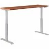 Interion By Global Industrial Interion® Electric Height Adjustable Desk, 72"W x 30"D, Cherry W/ Gray Base