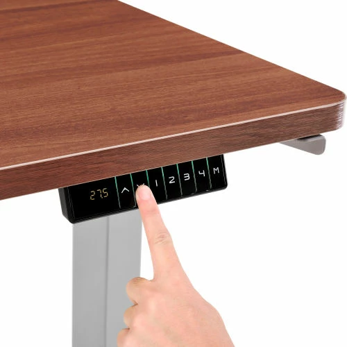 Interion By Global Industrial Interion® Electric Height Adjustable Desk, 72"W x 30"D, Cherry W/ Gray Base 5 Interion By Global Industrial Interion® Electric Height Adjustable Desk, 72"W x 30"D, Cherry W/ Gray Base - Image 5