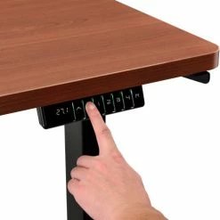 Interion By Global Industrial Interion® Electric Height Adjustable Desk, 72"W x 24"D, Cherry W/ Black Base -Outlet Desks & Workstations Store 695778CH 04 1