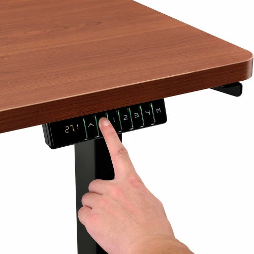 Interion By Global Industrial Interion® Electric Height Adjustable Desk, 72"W x 30"D, Cherry W/ Black Base 5 Interion By Global Industrial Interion® Electric Height Adjustable Desk, 72"W x 30"D, Cherry W/ Black Base - Image 5