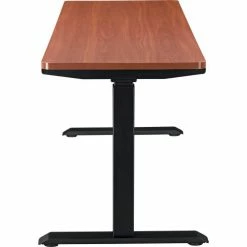 Interion By Global Industrial Interion® Electric Height Adjustable Desk, 72"W x 24"D, Cherry W/ Black Base -Outlet Desks & Workstations Store 695778CH 05 1