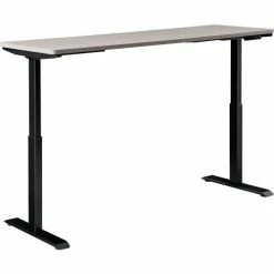 Interion By Global Industrial Interion® Electric Height Adjustable Desk, 72"W x 30"D, Gray W/ Black Base