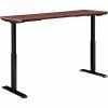 Interion By Global Industrial Interion® Electric Height Adjustable Desk, 72"W x 24"D, Mahogany W/ Black Base