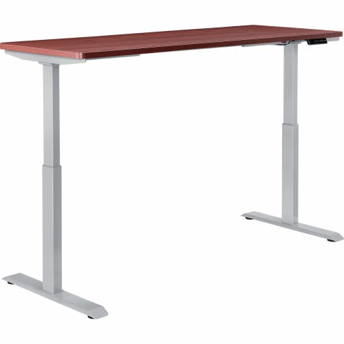 Interion By Global Industrial Interion® Electric Height Adjustable Desk, 72"W x 30"D, Mahogany W/ Gray Base 1 Interion By Global Industrial Interion® Electric Height Adjustable Desk, 72"W x 30"D, Mahogany W/ Gray Base