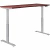 Interion By Global Industrial Interion® Electric Height Adjustable Desk, 72"W x 24"D, Mahogany W/ Gray Base
