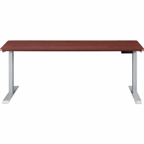 Interion By Global Industrial Interion® Electric Height Adjustable Desk, 72"W x 30"D, Mahogany W/ Gray Base 4 Interion By Global Industrial Interion® Electric Height Adjustable Desk, 72"W x 30"D, Mahogany W/ Gray Base - Image 4