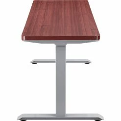 Interion By Global Industrial Interion® Electric Height Adjustable Desk, 72"W x 24"D, Mahogany W/ Gray Base -Outlet Desks & Workstations Store 695778MHGY 05