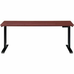 Interion By Global Industrial Interion® Electric Height Adjustable Desk, 72"W x 30"D, Mahogany W/ Black Base -Outlet Desks & Workstations Store 695778MH 03