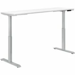 Interion By Global Industrial Interion® Electric Height Adjustable Desk, 72"W x 30"D, White W/ Gray Base