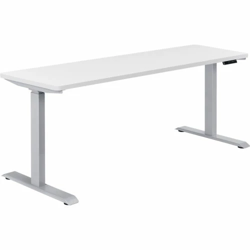Interion By Global Industrial Interion® Electric Height Adjustable Desk, 72"W x 24"D, White W/ Gray Base 2 Interion By Global Industrial Interion® Electric Height Adjustable Desk, 72"W x 24"D, White W/ Gray Base - Image 2