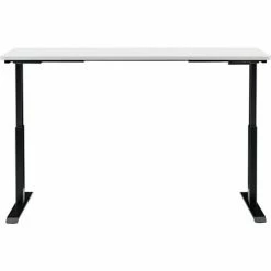 Interion By Global Industrial Interion® Electric Height Adjustable Desk, 72"W x 30"D, White W/ Black Base -Outlet Desks & Workstations Store 695778WH 02