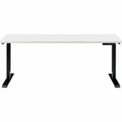 Interion By Global Industrial Interion® Electric Height Adjustable Desk, 72"W x 30"D, White W/ Black Base -Outlet Desks & Workstations Store 695778WH 03