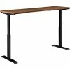Interion By Global Industrial Interion® Electric Height Adjustable Desk, 72"W x 30"D, Walnut W/ Black Base