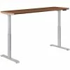 Interion By Global Industrial Interion® Electric Height Adjustable Desk, 72"W x 30"D, Walnut W/ Gray Base