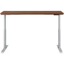 Interion By Global Industrial Interion® Electric Height Adjustable Desk, 72"W x 24"D, Walnut W/ Gray Base -Outlet Desks & Workstations Store 695778WNGY 02
