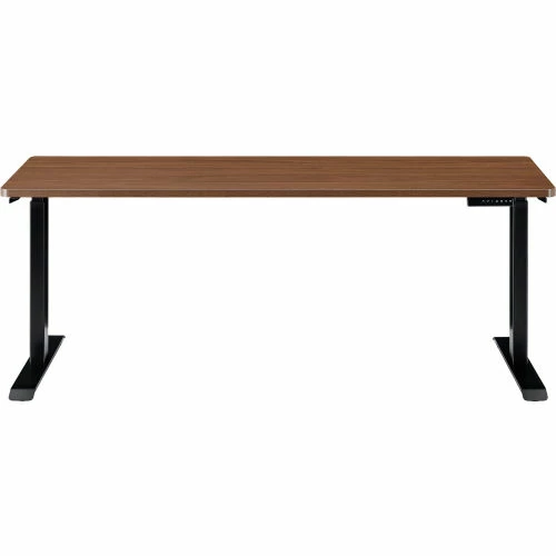Interion By Global Industrial Interion® Electric Height Adjustable Desk, 72"W x 24"D, Walnut W/ Black Base 4 Interion By Global Industrial Interion® Electric Height Adjustable Desk, 72"W x 24"D, Walnut W/ Black Base - Image 4