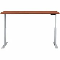 Interion By Global Industrial Interion® Electric Height Adjustable Desk, 48"W x 30"D, Cherry W/ Gray Base -Outlet Desks & Workstations Store 695780CHGY 02 1
