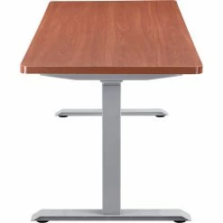 Interion By Global Industrial Interion® Electric Height Adjustable Desk, 48"W x 30"D, Cherry W/ Gray Base -Outlet Desks & Workstations Store 695780CHGY 05 1