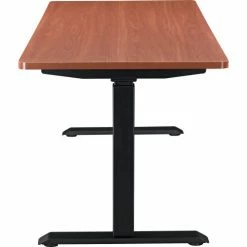 Interion By Global Industrial Interion® Electric Height Adjustable Desk, 60"W x 30"D, Cherry W/ Black Base -Outlet Desks & Workstations Store 695780CH 05