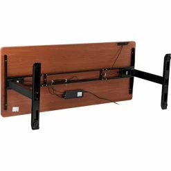 Interion By Global Industrial Interion® Electric Height Adjustable Desk, 60"W x 30"D, Cherry W/ Black Base -Outlet Desks & Workstations Store 695780CH 06