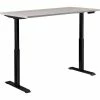 Interion By Global Industrial Interion® Electric Height Adjustable Desk, 48"W x 30"D, Gray W/ Black Base