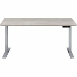 Interion By Global Industrial Interion® Electric Height Adjustable Desk, 60"W x 30"D, Gray W/ Gray Base -Outlet Desks & Workstations Store 695780GYGY 03
