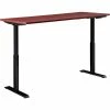 Interion By Global Industrial Interion® Electric Height Adjustable Desk, 48"W x 30"D, Mahogany W/ Black Base