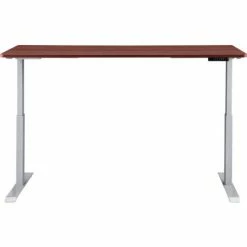 Interion By Global Industrial Interion® Electric Height Adjustable Desk, 48"W x 30"D, Mahogany W/ Gray Base -Outlet Desks & Workstations Store 695780MHGY 02 1
