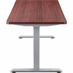 Interion By Global Industrial Interion® Electric Height Adjustable Desk, 60"W x 30"D, Mahogany W/ Gray Base -Outlet Desks & Workstations Store 695780MHGY 05