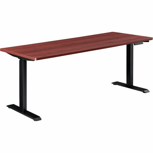 Interion By Global Industrial Interion® Electric Height Adjustable Desk, 48"W x 30"D, Mahogany W/ Black Base 2 Interion By Global Industrial Interion® Electric Height Adjustable Desk, 48"W x 30"D, Mahogany W/ Black Base - Image 2