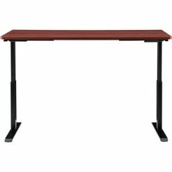 Interion By Global Industrial Interion® Electric Height Adjustable Desk, 60"W x 30"D, Mahogany W/ Black Base -Outlet Desks & Workstations Store 695780MH 02