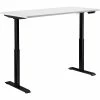 Interion By Global Industrial Interion® Electric Height Adjustable Desk, 60"W x 30"D, White W/ Black Base