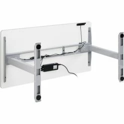 Interion By Global Industrial Interion® Electric Height Adjustable Desk, 60"W x 30"D, White W/ Gray Base -Outlet Desks & Workstations Store 695780WHGY 06